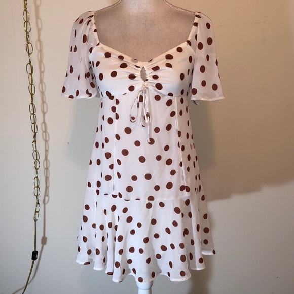 Abercrombie and Fitch polka dot flutter sleeve mini dress - Picture 4 of 9